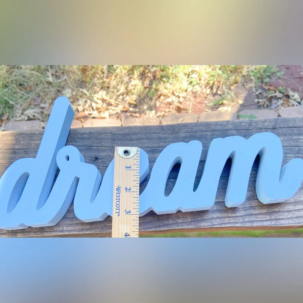 Wooden Cross and Dream Sign Home Farmhouse Decor Inspirational Religious EUC